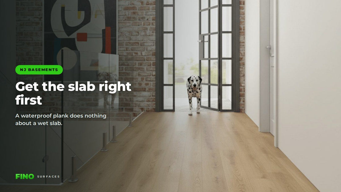 Lower-level room with exposed brick, steel-framed doors and SPC vinyl plank flooring