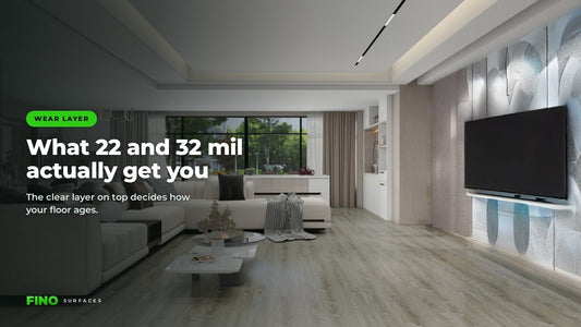 Family living room with a grey-toned SPC vinyl plank floor taking daily traffic
