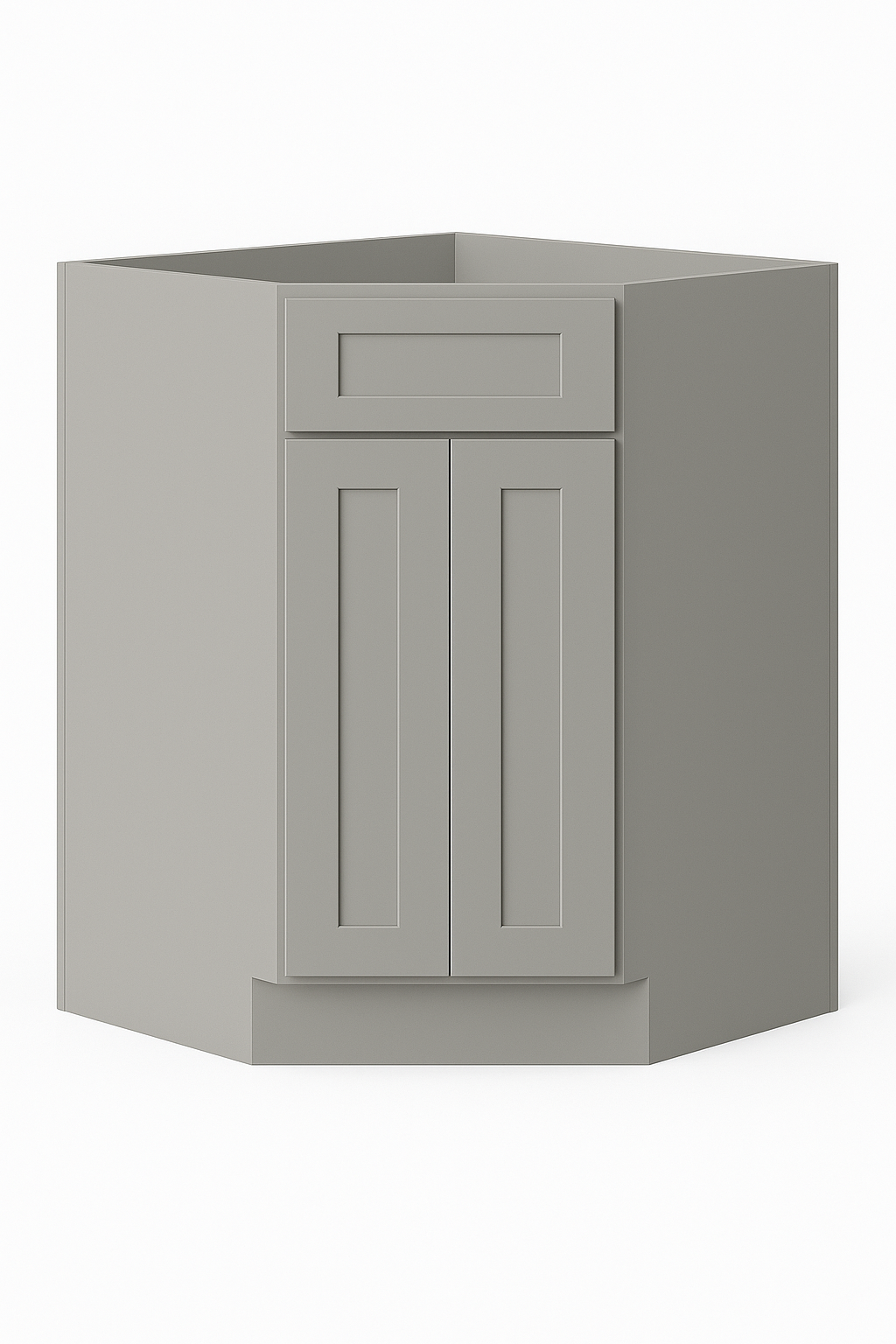 Heather Gray Solid Wood Kitchen Cabinet, Soft Close Door and Drawer