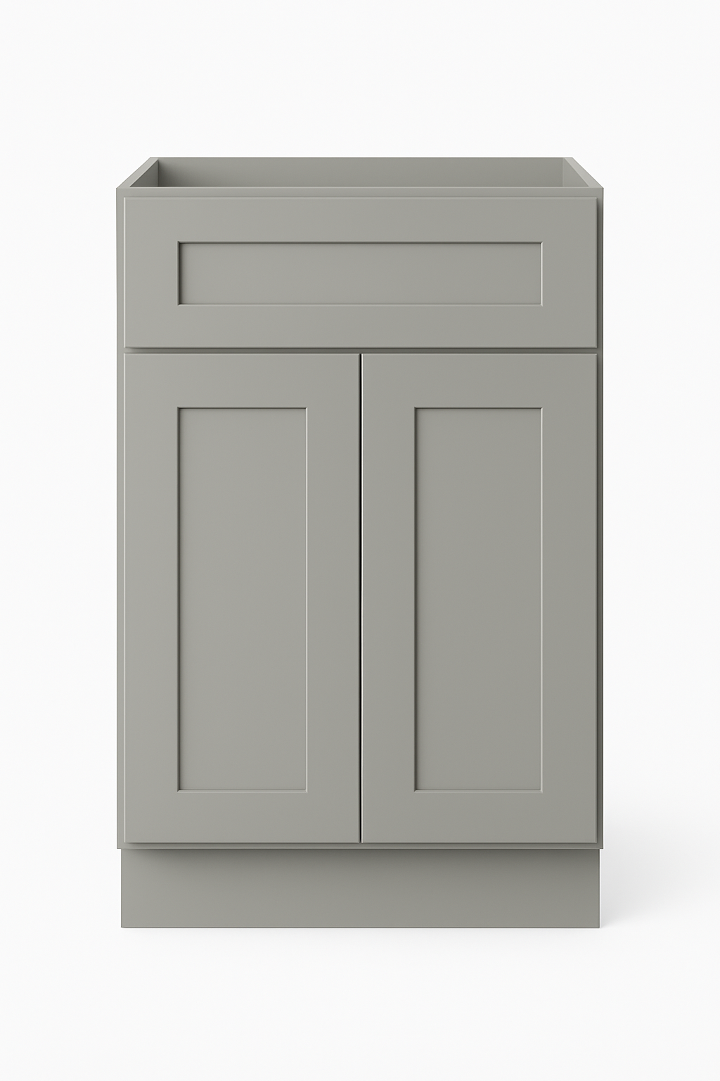Heather Gray Solid Wood Kitchen Cabinet, Soft Close Door and Drawer
