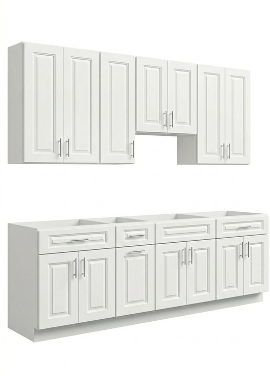 White Forest Kitchen Cabinet – Solid Wood, Soft-Close, Ready-to-Install (W2 Series)