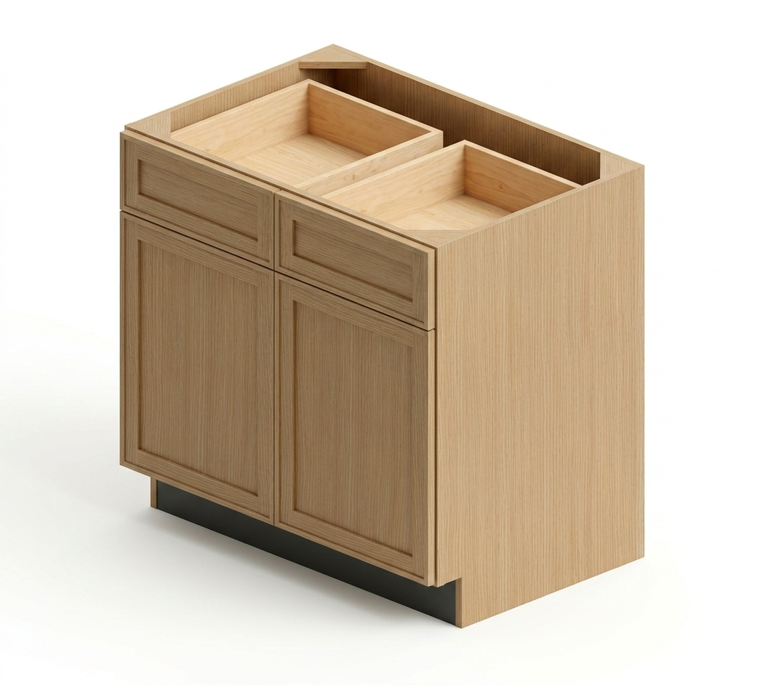 Sandy Shore Oak Natural Kitchen Cabinets – Solid Wood, Soft-Close, Ready-to-Install (Shaker Style)