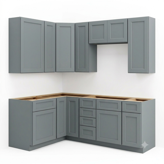 Blue Forest Kitchen Cabinet – Solid Wood, Soft-Close, Ready-to-Install (B1 Series)
