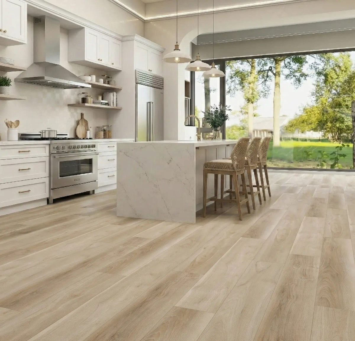 Montclair Dijon Oak SPC vinyl plank flooring by FINO Surfaces