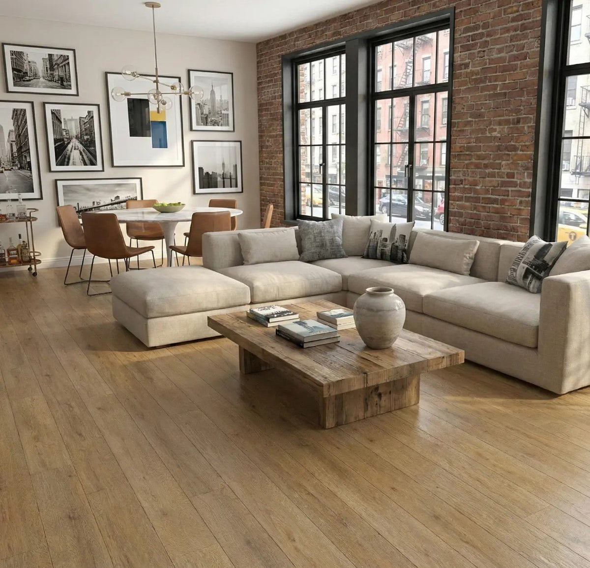 Montclair Fiona Oak SPC vinyl plank flooring by FINO Surfaces